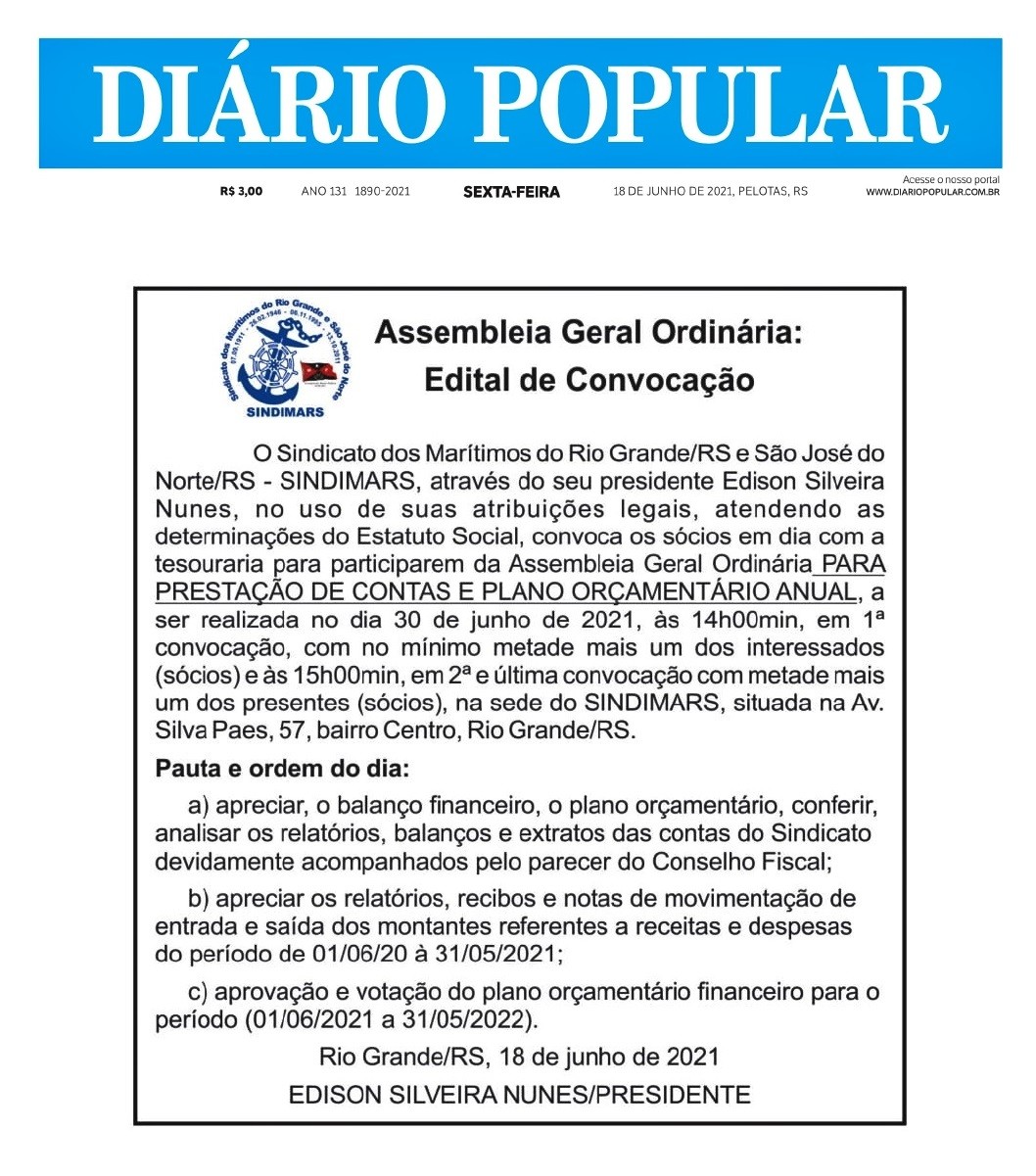 Assembléia de Prestação de Contas 2020/2021