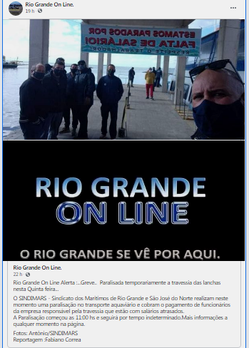 	Notícias da Paralisação das Lanchas da Página do Rio Grande Online