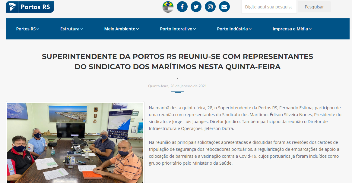 Reunião com o Superintendente dos Portos RS
