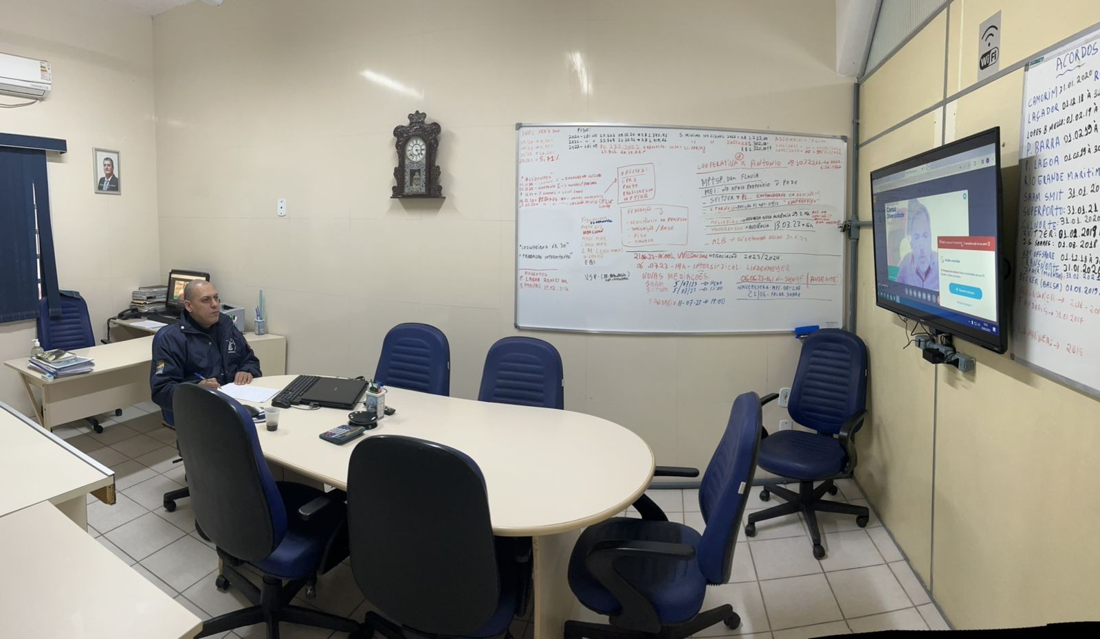 Reunião on-line com o representante da empresa Wilson Sons.