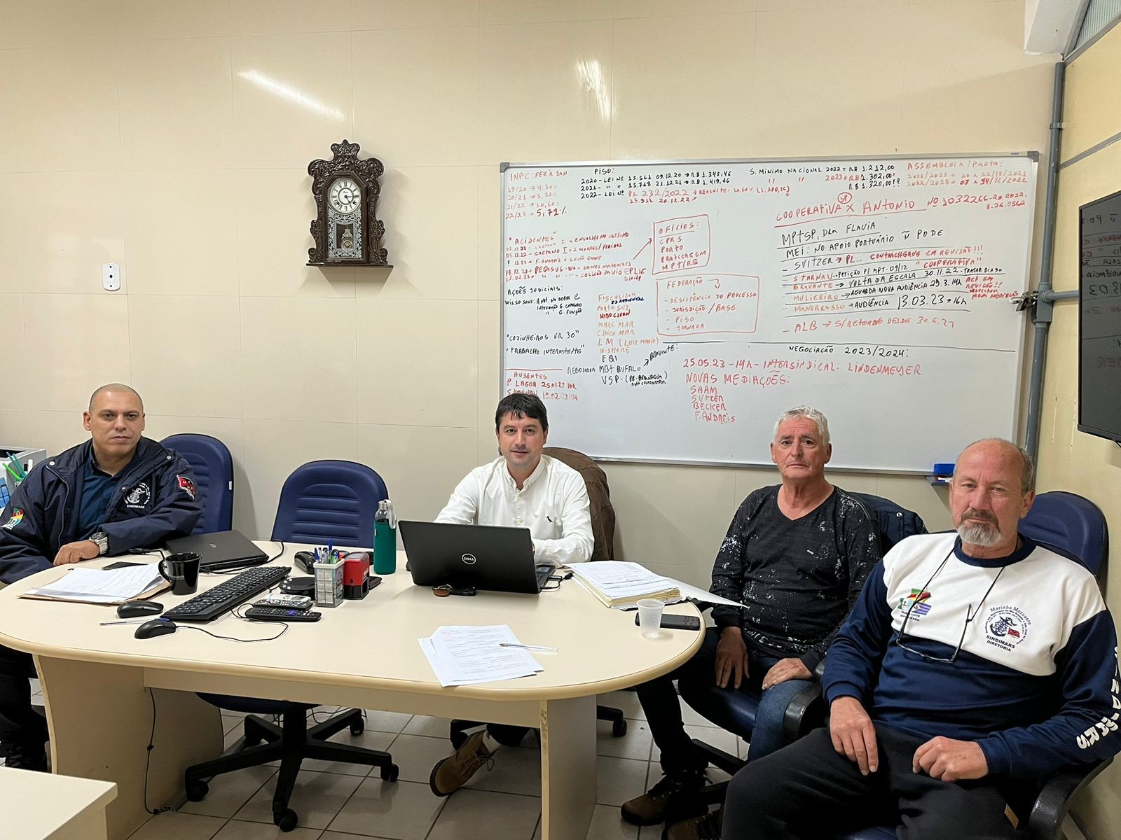 Dia de reunião ordinária de diretoria e assessoria juridica. Pauta: Navemestra, Svitzer, Starnav, Saam, Muliceiro, Manobrasso, Almeida e Becker, processos, Mediações e Wilson Sons.