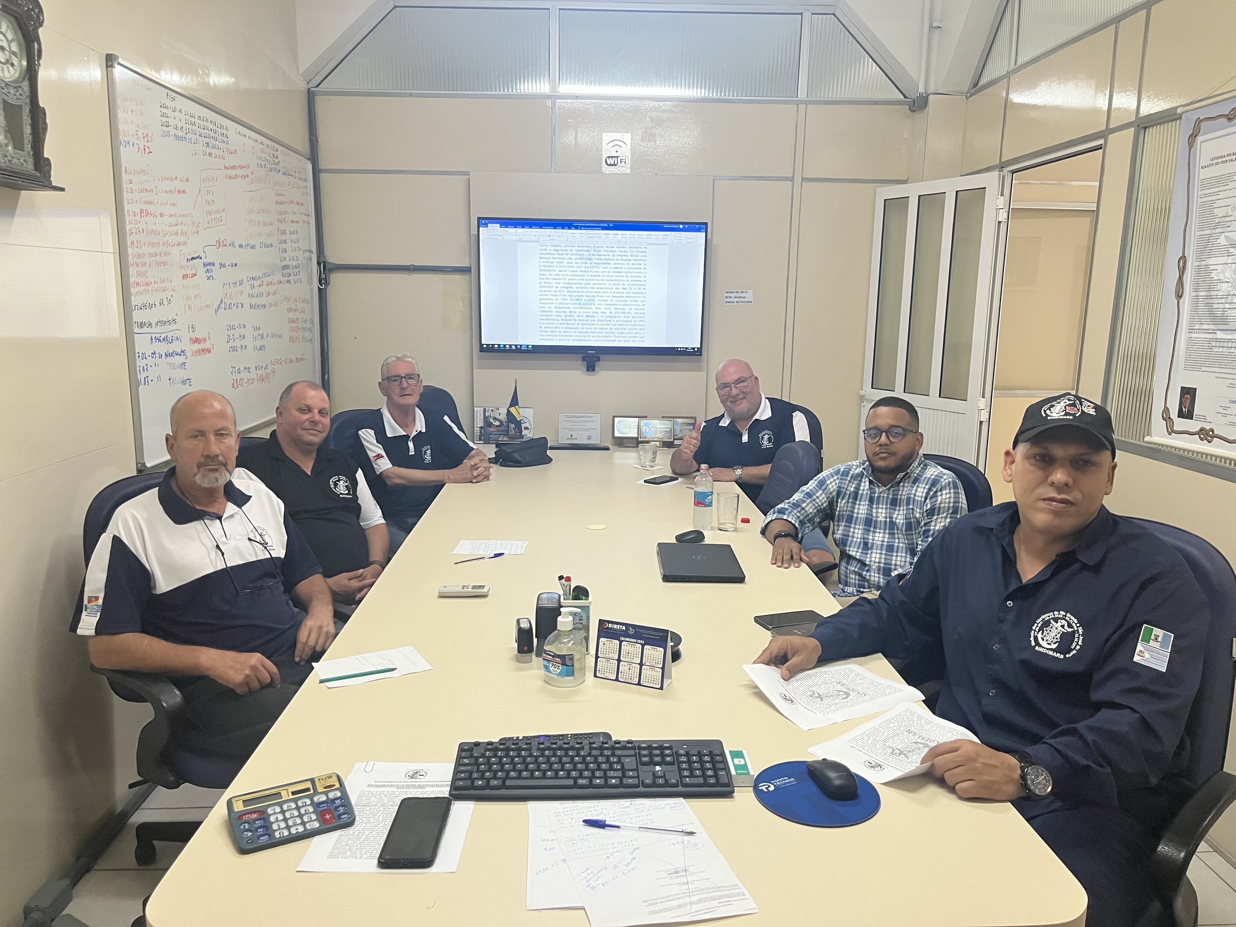 Primeira rodada de negociação coletiva com a empresa Wilson Sons, que propôs um reajuste de 3,82% nas clausulas econômicas, alteração de algumas clausulas sociais e manutenção das demais clausulas do acordo anterior, restando para 12/03/2024, às 14:00 hor