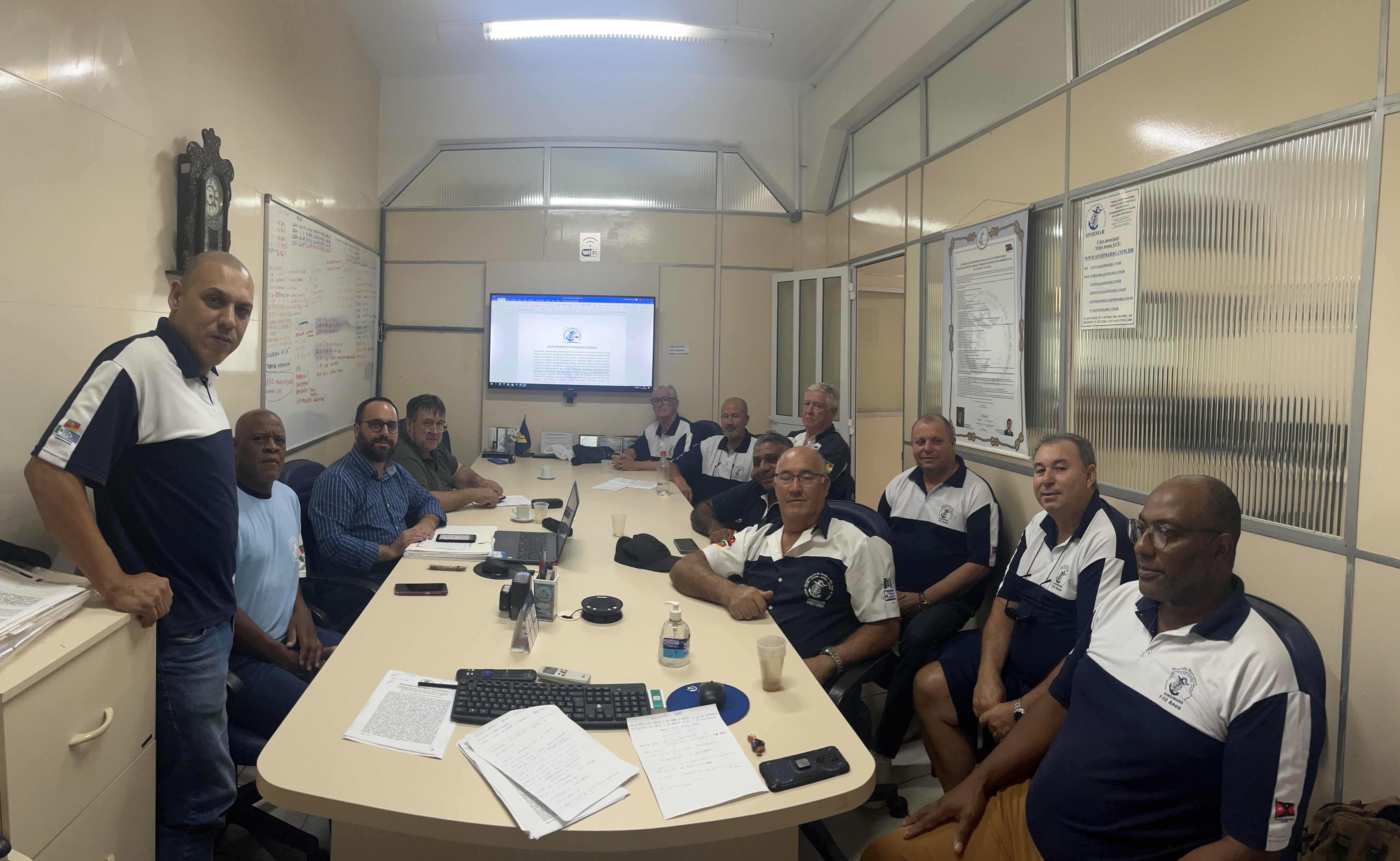 👆🏻👆🏻👆🏻Reunião ordinária de diretoria e assessoria jurídica. Pauta extensa: Processos em curso (TugBrasil e Navemestra), Mediações (Ambipar, Saam, Hidroclean, Brasbunker), negociações coletivas (Camorim, Nave