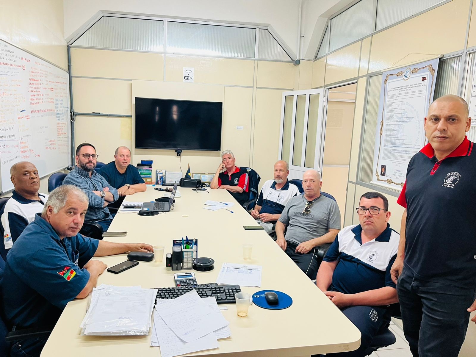 41ª Reunião ordinária de diretoria e assessoria jurídica de 2024. Pauta: Negociações coletivas 2024/2025 (Saam, Sulnorte, Wilson Sons), Mediações (Saam, EQI e MAC), assembleias (Laçador e Pauta de reivindicações 2025), Estatuto, processos em cursos e assu