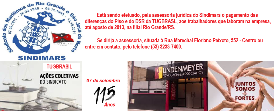 Pagamento das ações judiciais da Tugbrasil: