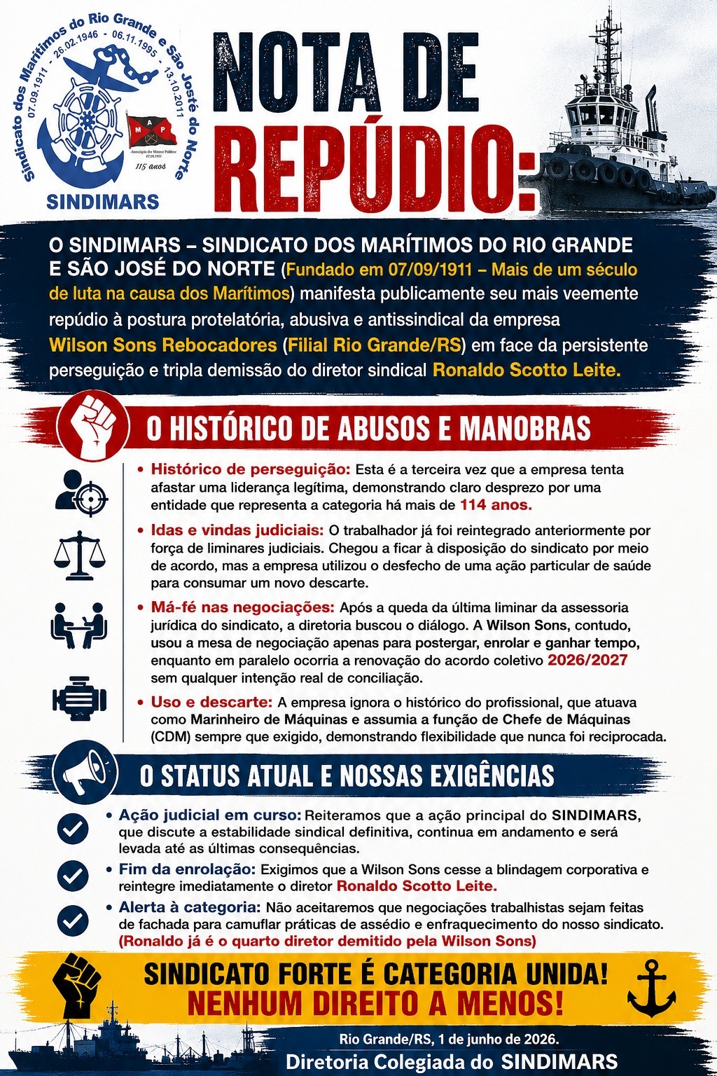 Prática Anti-sindical na Wilson Sons