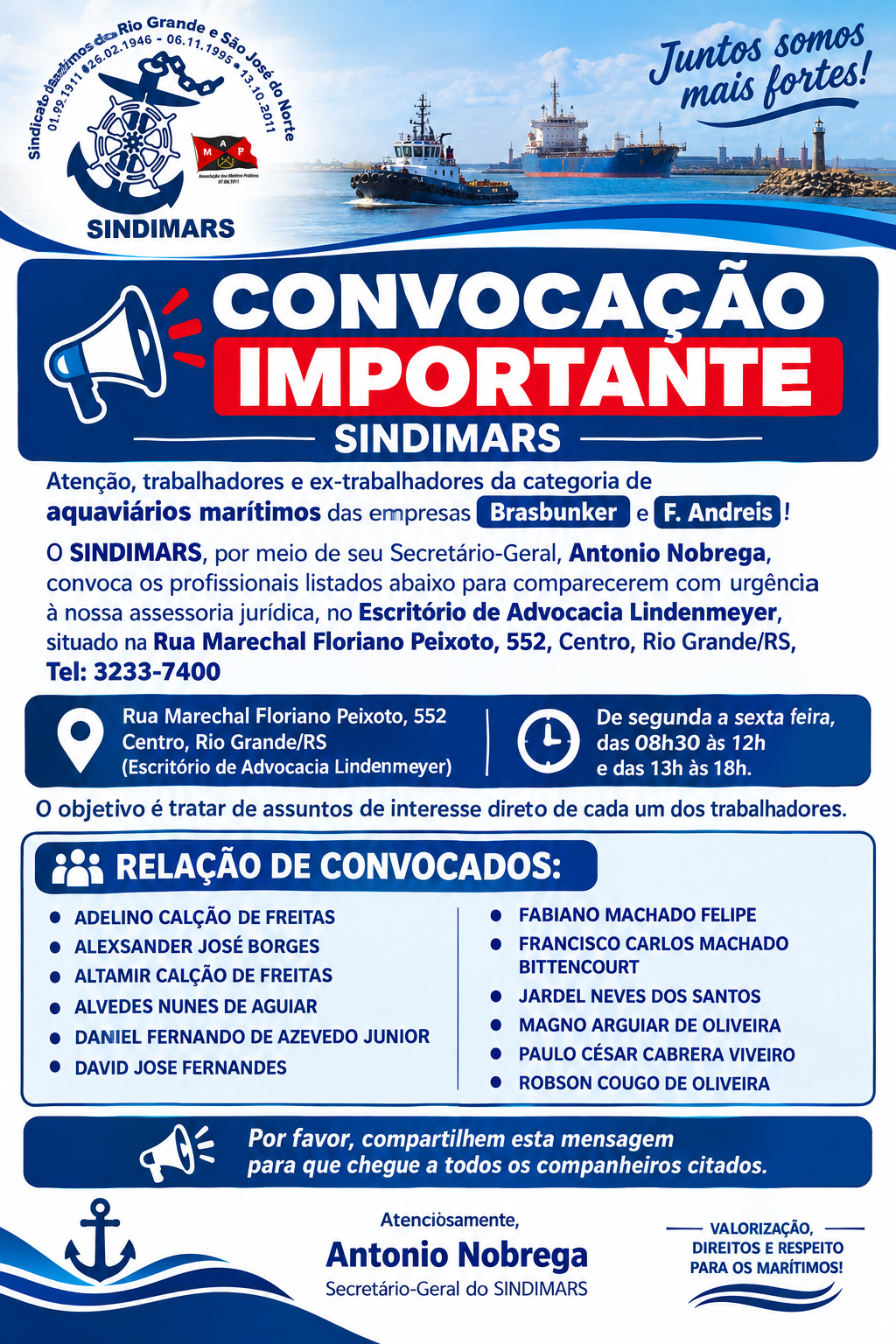 Convocação de trabalhadores