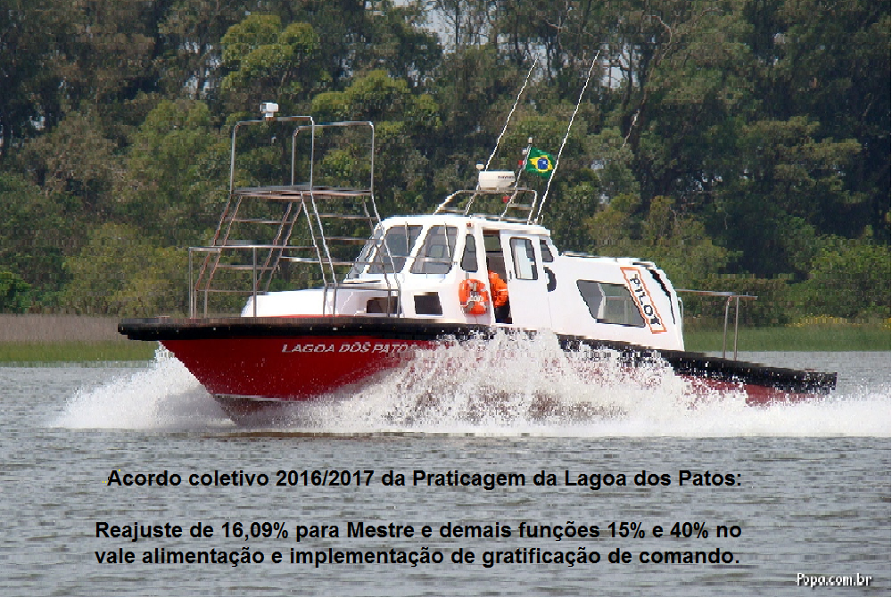 Reajuste de 16,09% para Praticagem da Lagoa dos Patos