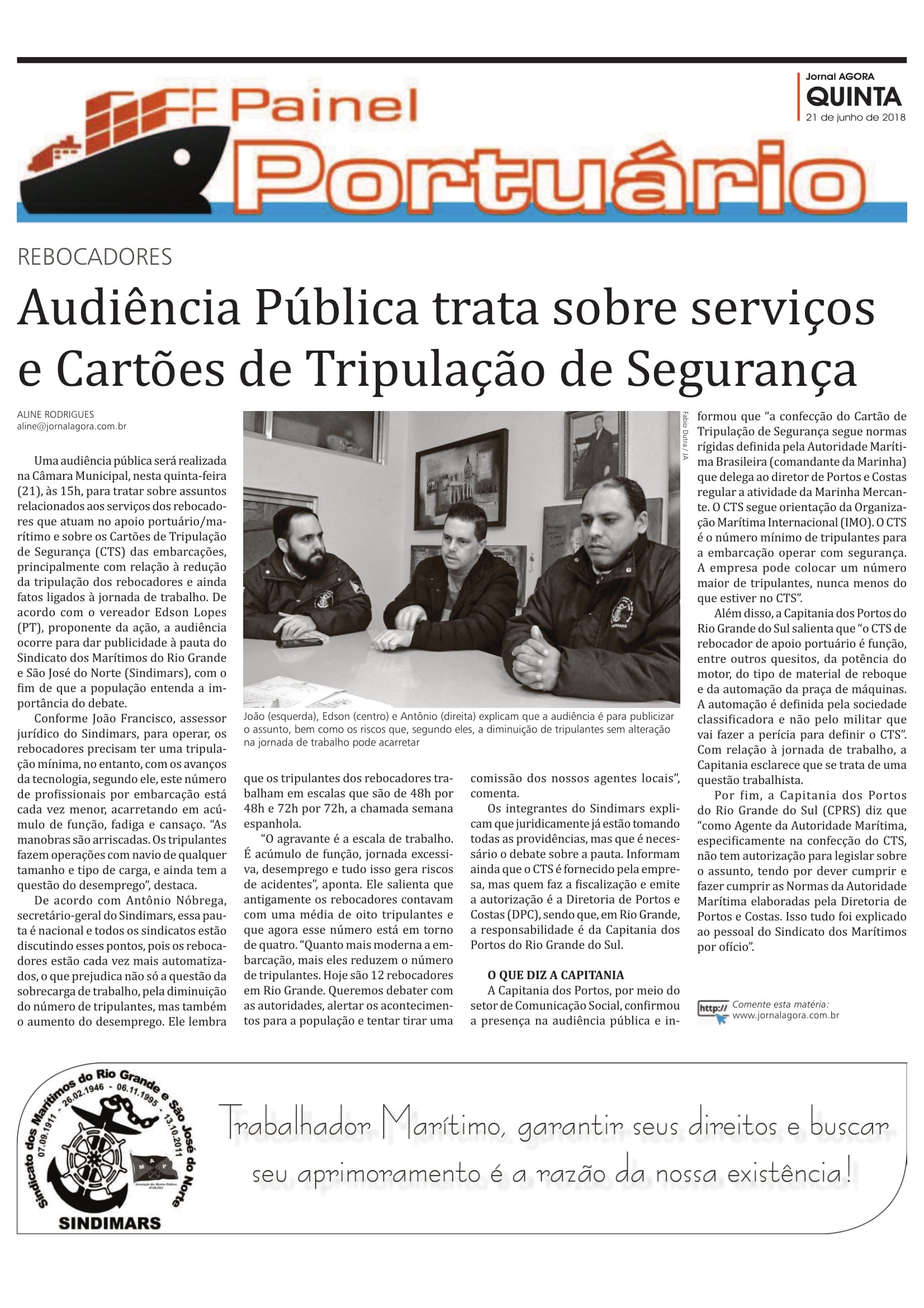 Reportagem do Jornal Agora do dia 21.06.18 - CTS: