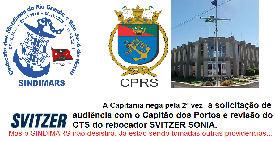Capitania nega pela 2ª vez revisão do CTS do rebocador Sonia