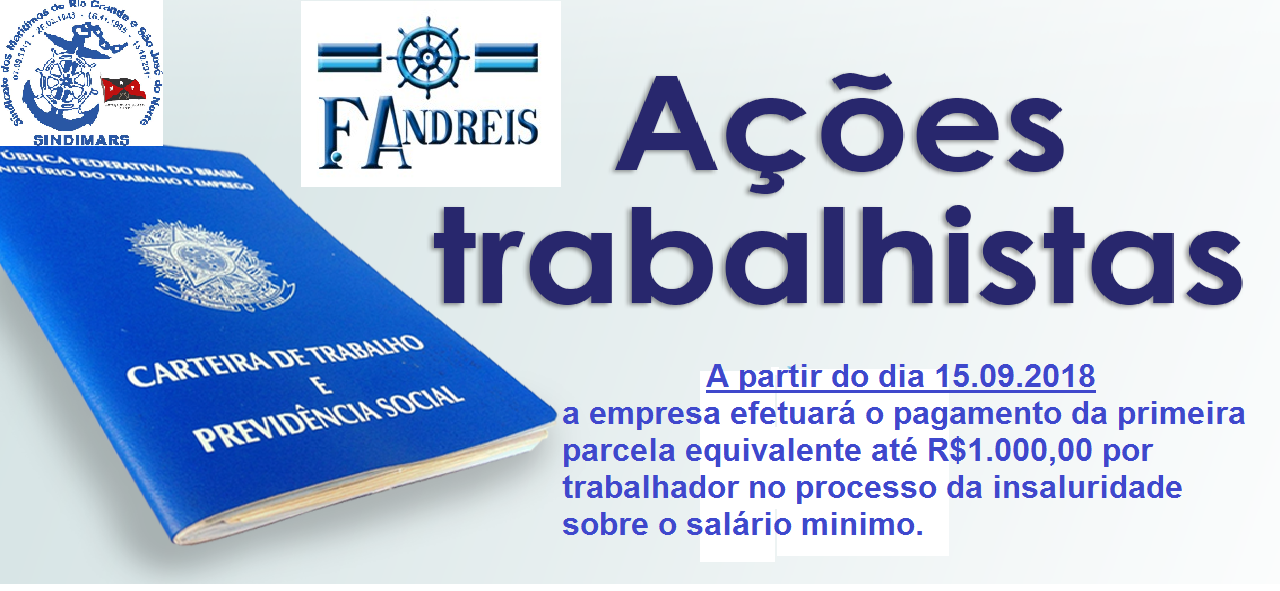 F. Andreis iniciará os pagamentos a partir de 15/09/2018