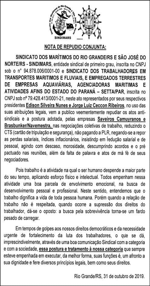 Notas de Repúdio Conjunta